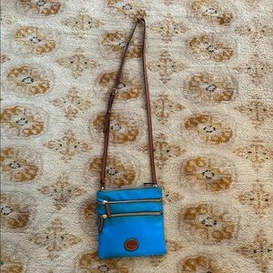 Dooney & Bourke Blue and Brown Crossbody Bag